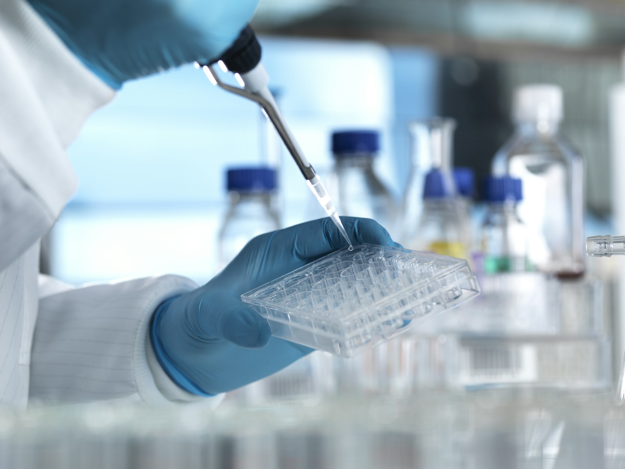 Scientist performing molecular testing in a modern laboratory